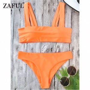 Zaful orange sunset bikini top !!
